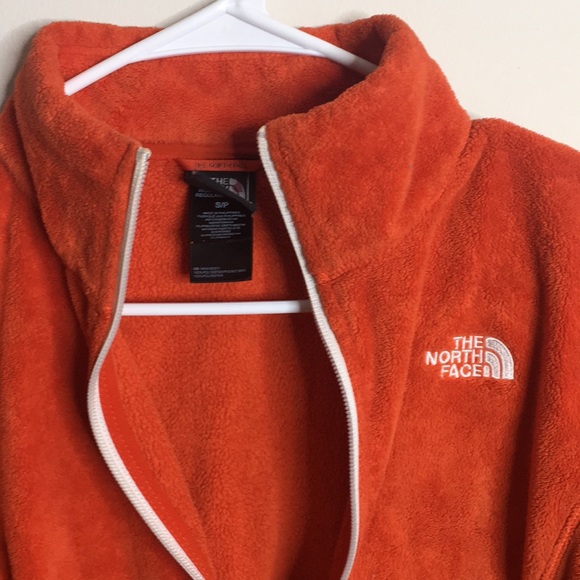 Orange north face zip up fleece jacket - Picture 2 of 4